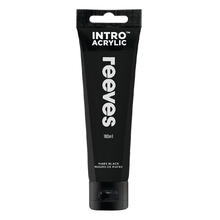 Reeves Intro Acrylic Paint Mars Black 100ml, , hi-res