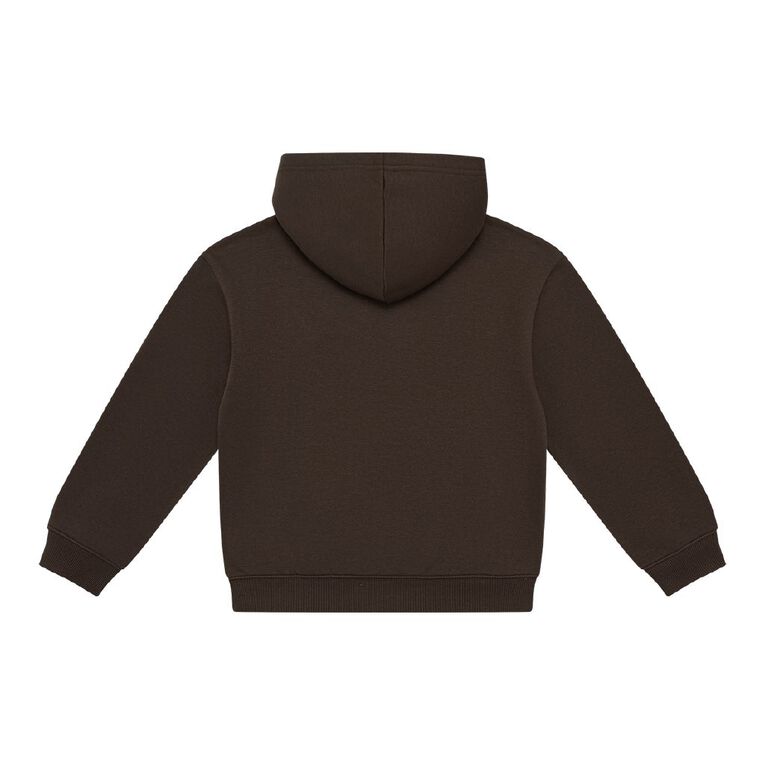 Young Original Plain Pullover Hoodie, Brown Dark, hi-res