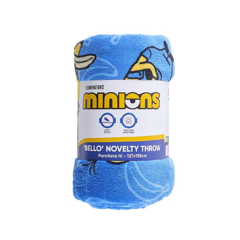Minions Coral Fleece Throw Blue 127cm x 152cm, , hi-res