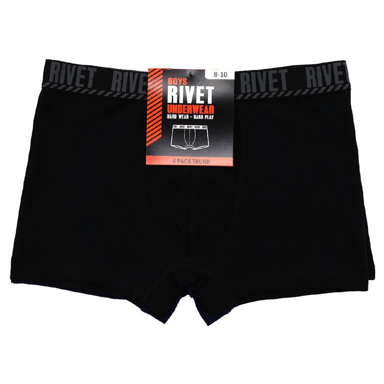 Rivet Boys' Trunks 4 Pack, Charcoal/Grey, hi-res