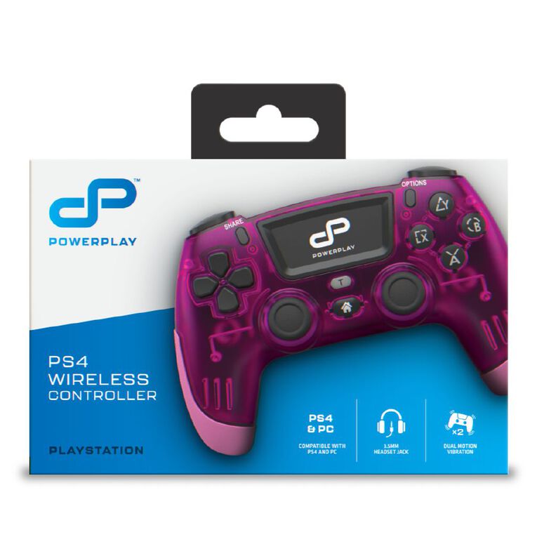 PowerPlay PS4 Wireless Controller Translucent Pink, , hi-res