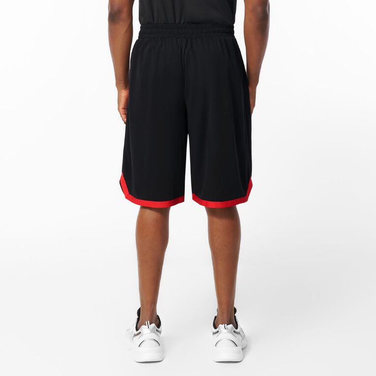 Active Intent Supporter Basketball Shorts, Black RED, hi-res