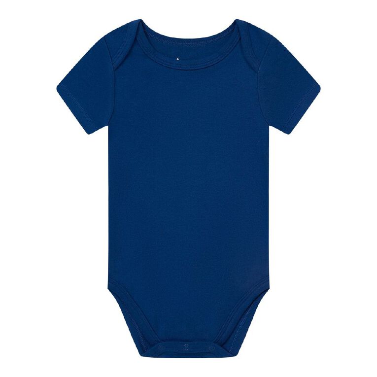 Young Original Babies' Short Sleeve Printed Bodysuit 3 Pack, Blue Light, hi-res