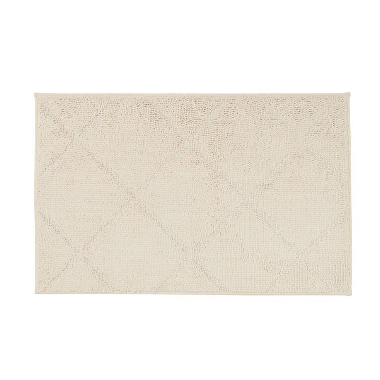 Living & Co Bath Mat Tufted Diamond Cream, , hi-res