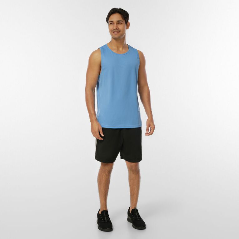 Active Intent Men's Cooldry Singlet, Blue Mid, hi-res