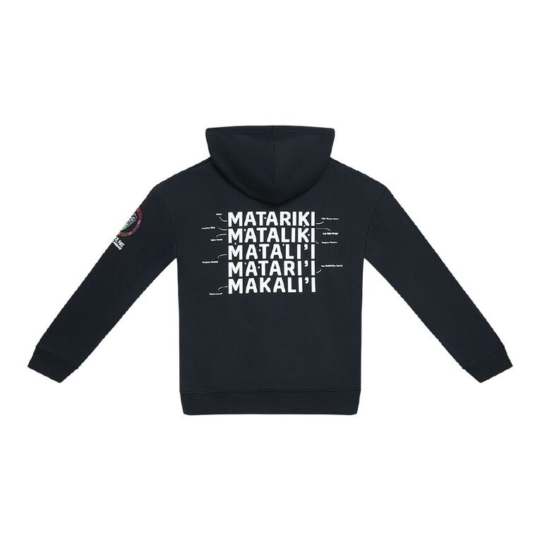 MLC Kids' Matariki Glow In The Dark Hoodie, Black, hi-res