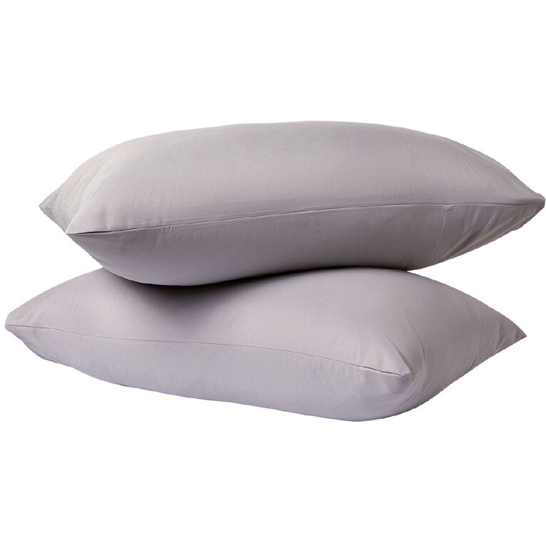 Living & Co Pillowcase Standard Microfibre 2 Piece Grey Mid 48cm x 73cm, Grey Mid, hi-res