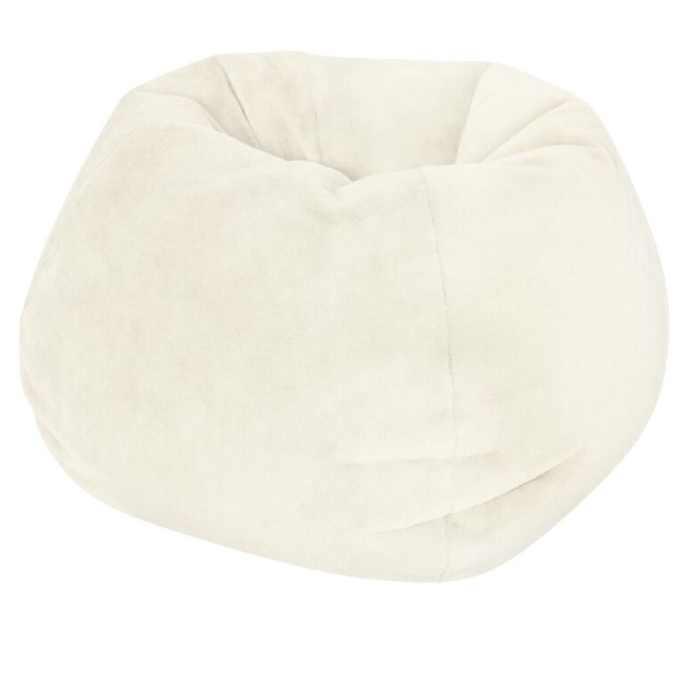 Living & Co Faux Fur Bean Bag White, , hi-res