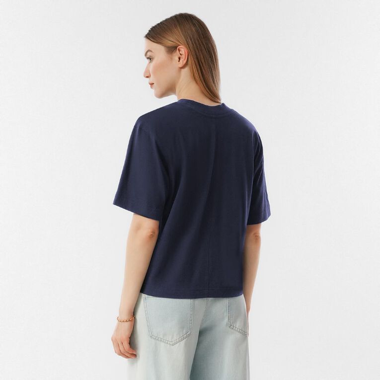 H&H Women's Short Sleeve Smart Tee, Navy, hi-res