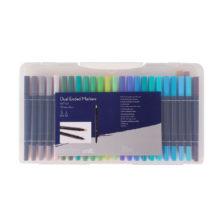Uniti Dual Ended Watercolour Markers 48 Pack, , hi-res