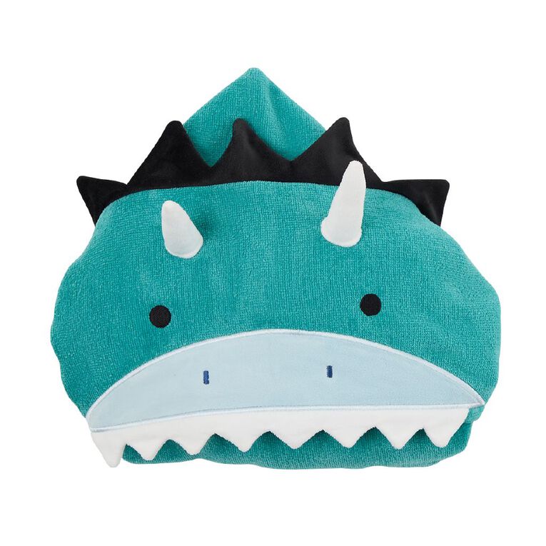 Living & Co Kids Hooded Towel Dino-roar Green 60cm x 120cm, , hi-res