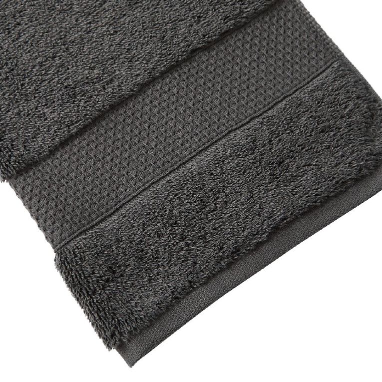 Living & Co Hotel Hand Towel Charcoal 33cm x 55cm, , hi-res