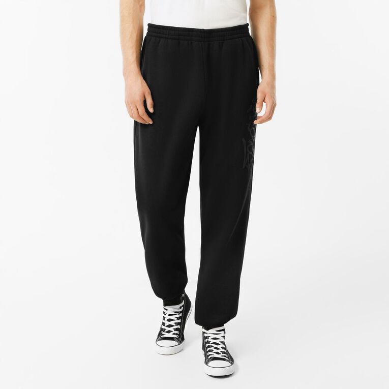 Garage Men's Elastic Cuff Trackpants, Black, hi-res