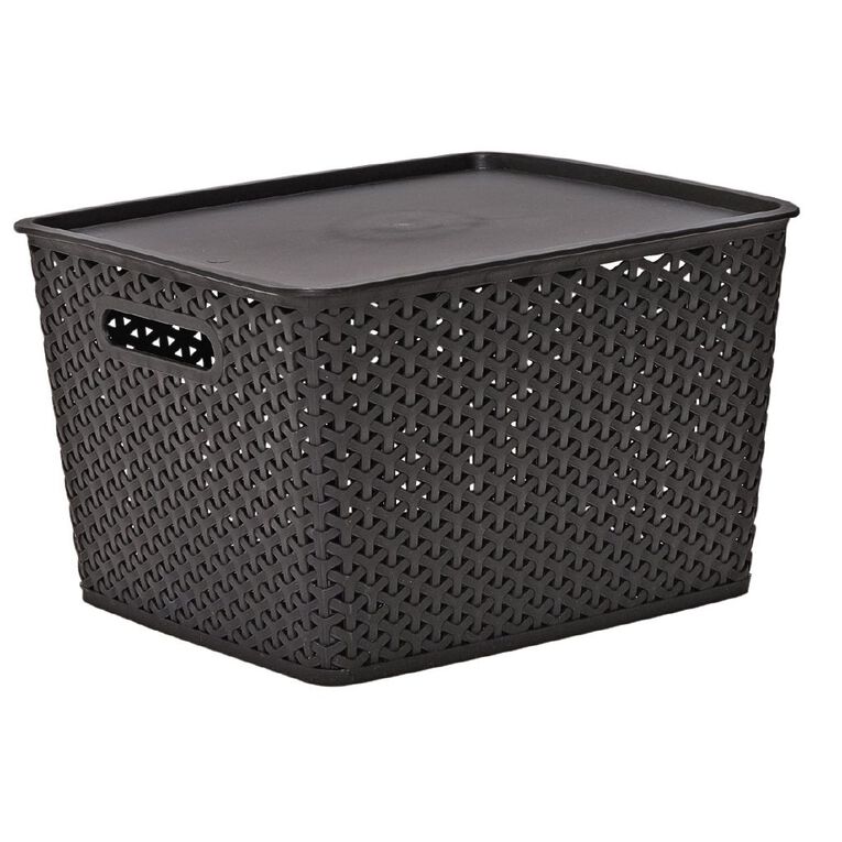 Living & Co Storage Tub Black 18L, , hi-res
