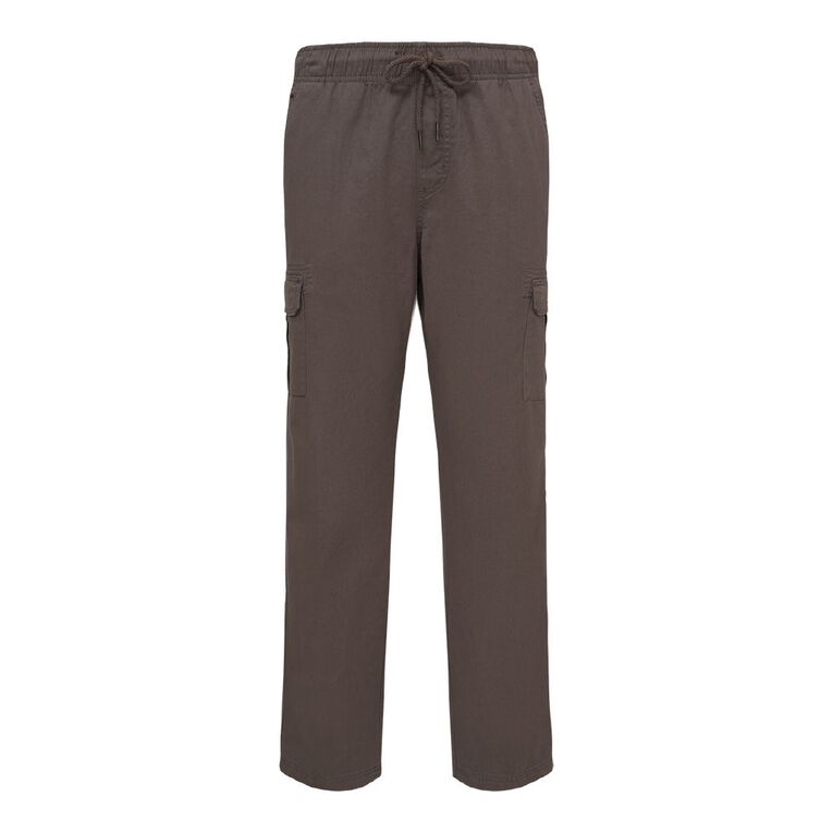 H&H Men's Elastic Waist Cargo Pants Taupe The Warehouse