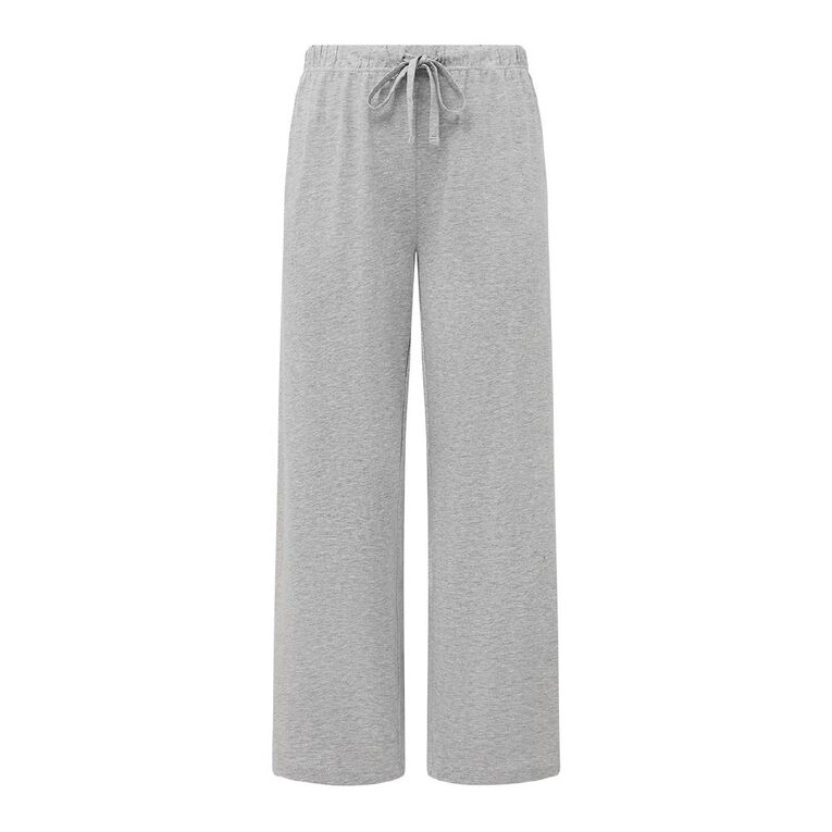 H&H Women's Knitted Pyjama Pants, Grey Marle, hi-res
