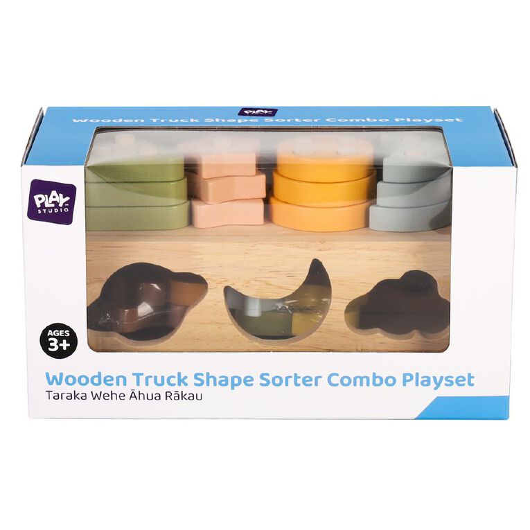 Play Studio Mega Wooden Truck Shape Sorter Combo Playset, , hi-res