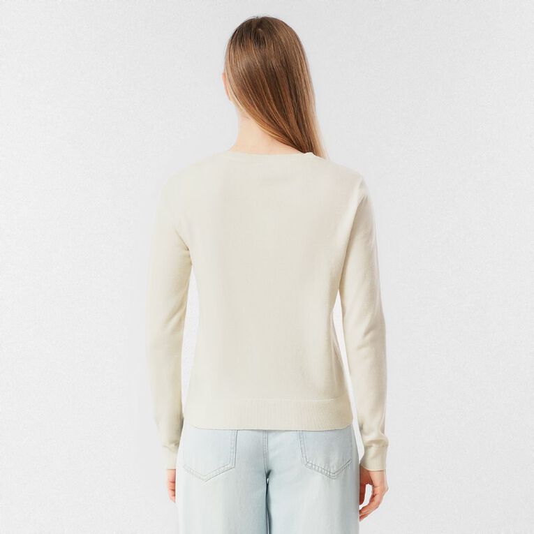 H&H Women's Essential Cardigan, Cream, hi-res