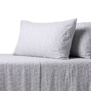 Living & Co Cotton Flannelette Sheet Set Joliet Grey Queen