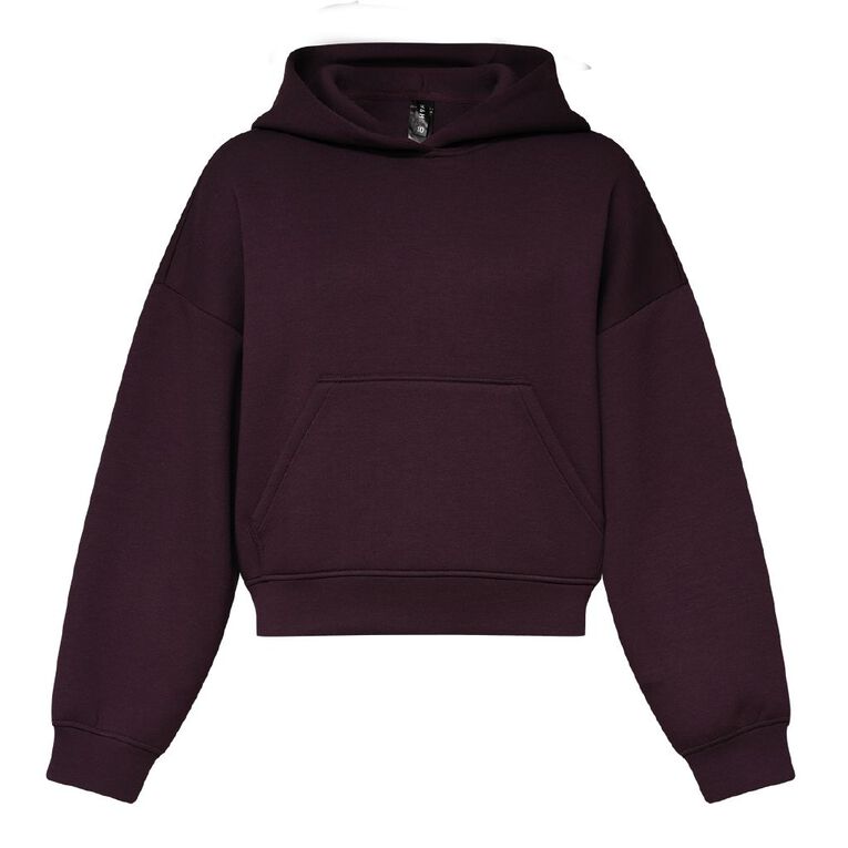 H&H Women's Pullover Scuba Hoodie, Purple Dark, hi-res