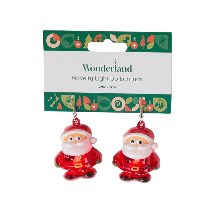 Wonderland Novelty Christmas Light Up Earrings Assorted, , hi-res