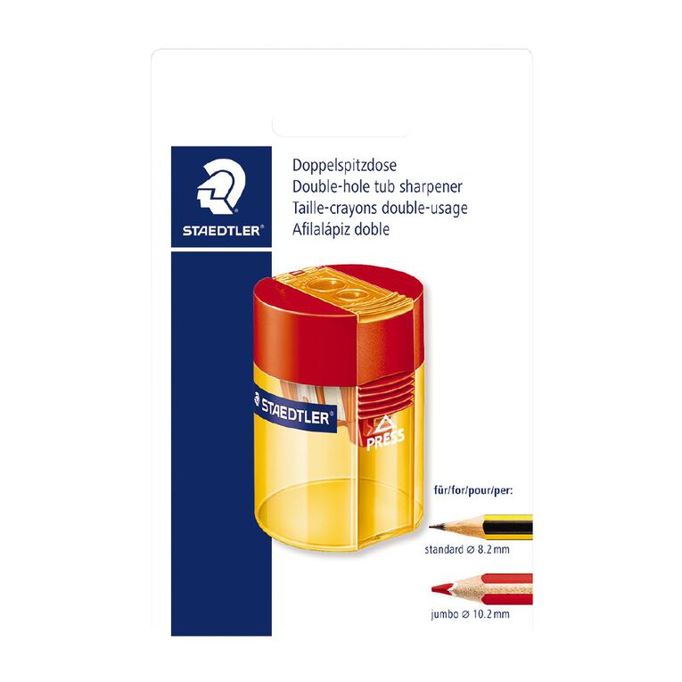 Staedtler Double Hole Tub Sharpener Assorted, , hi-res