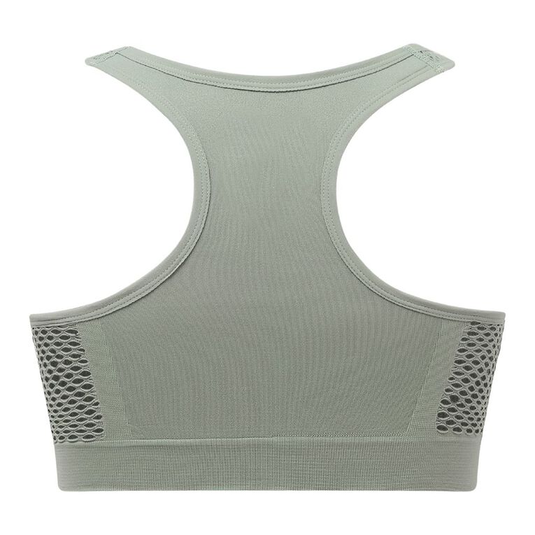 Active Intent Women's Wirefree Seamfree Crop, Green Mid, hi-res