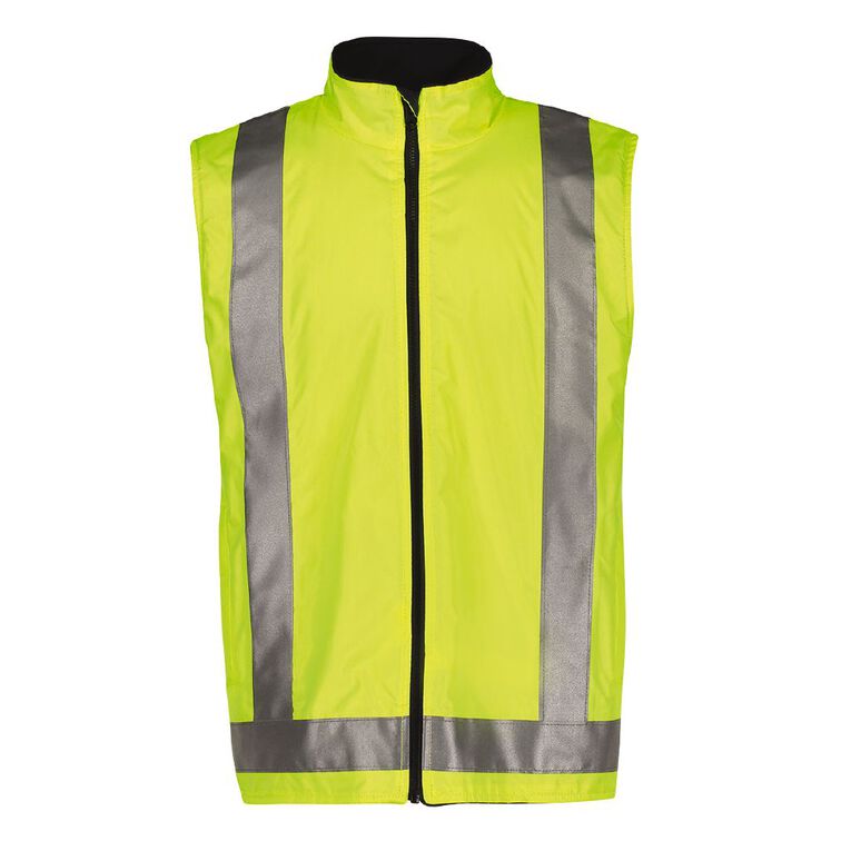 Rivet Fleece Lined Day and Night Compliant Work Vest, Yellow, hi-res