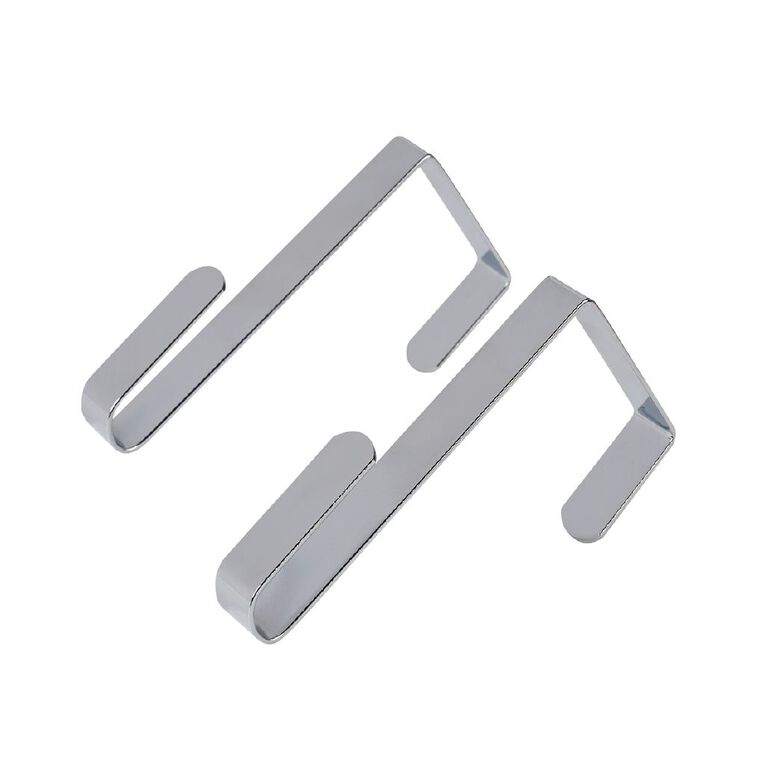 Living & Co Over the Door Hook 2 Pack Silver, , hi-res