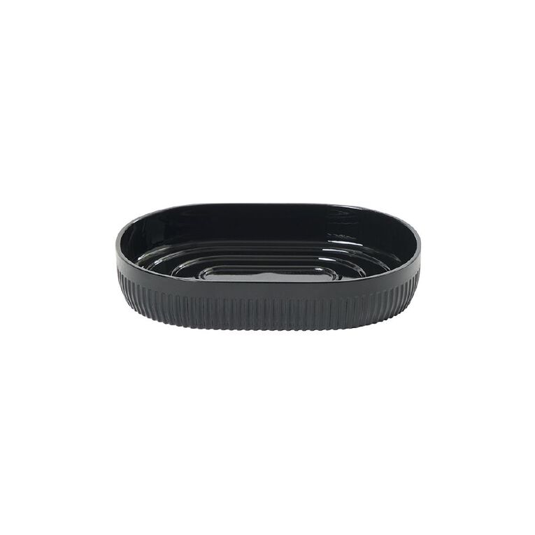 Living & Co Soap Dish Plastic Black, , hi-res
