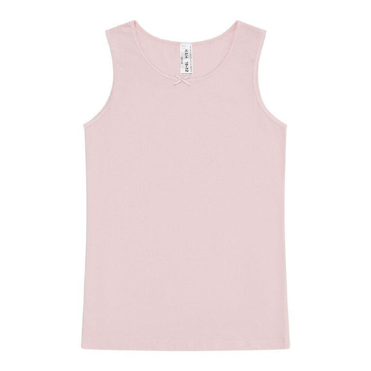 H&H Girls' Essential Singlet 2 Pack, Pink Light, hi-res