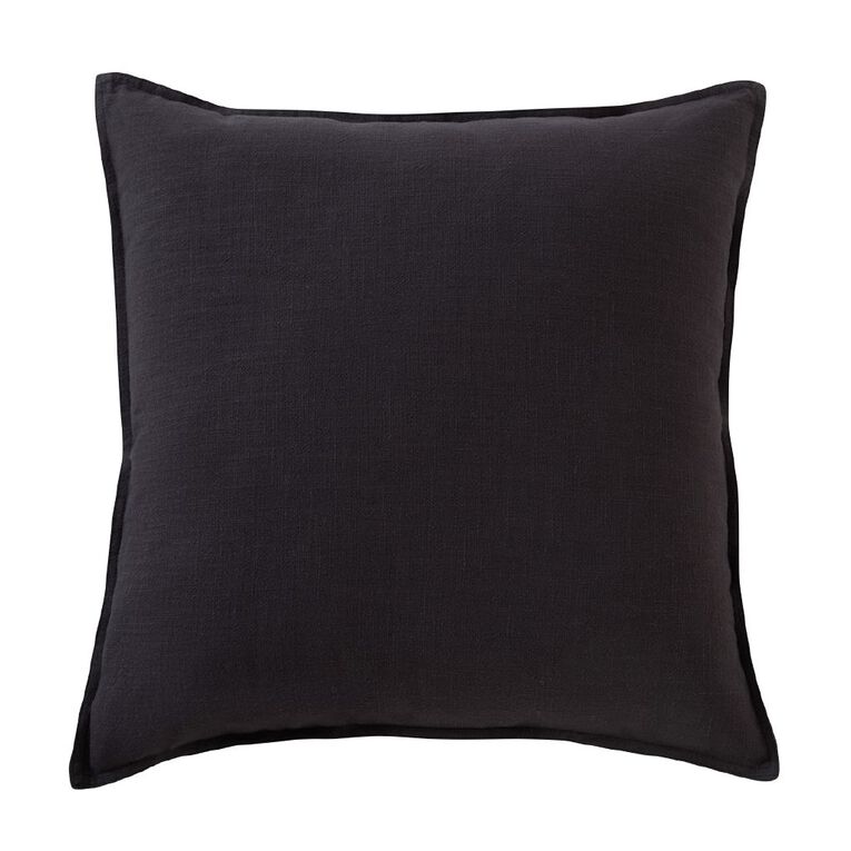 Living & Co Cushion Linen Rich Charcoal 50cm x 50cm, , hi-res