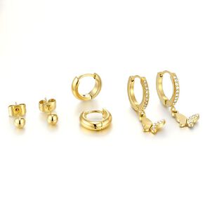 Waterproof Gold Plated Butterfly Hoop Earrings