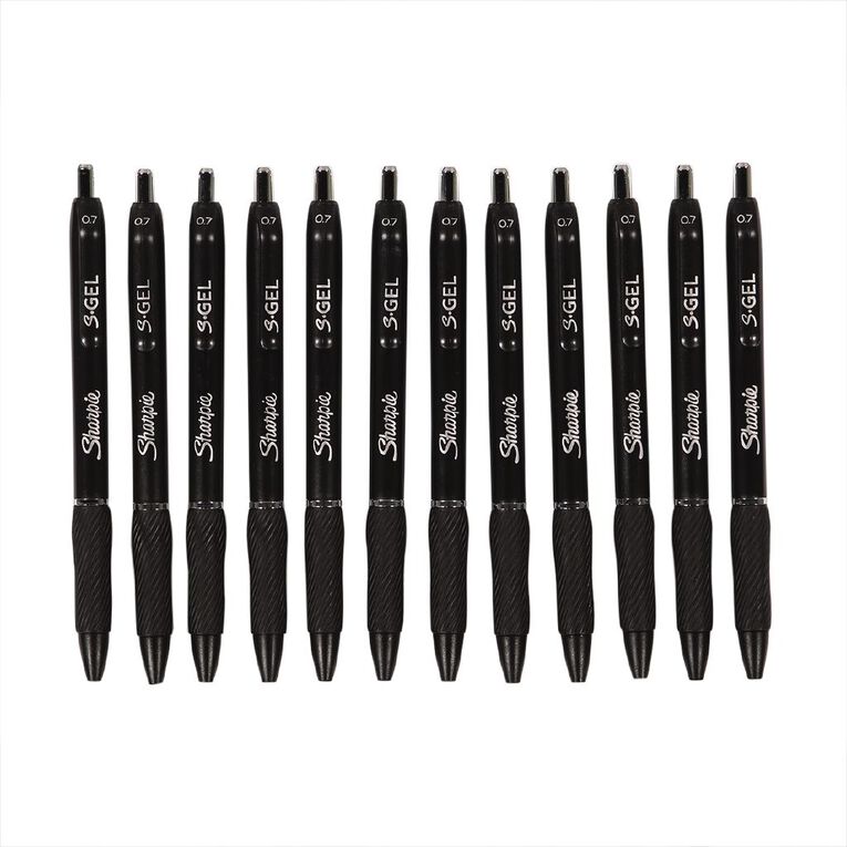 Sharpie S-Gel Retractable 0.7mm Gel Pen Black 12 Pack Black, , hi-res