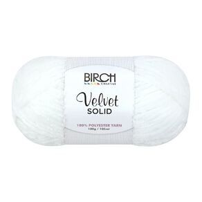 Birch Velvet Yarn 100% Polyester 100G White