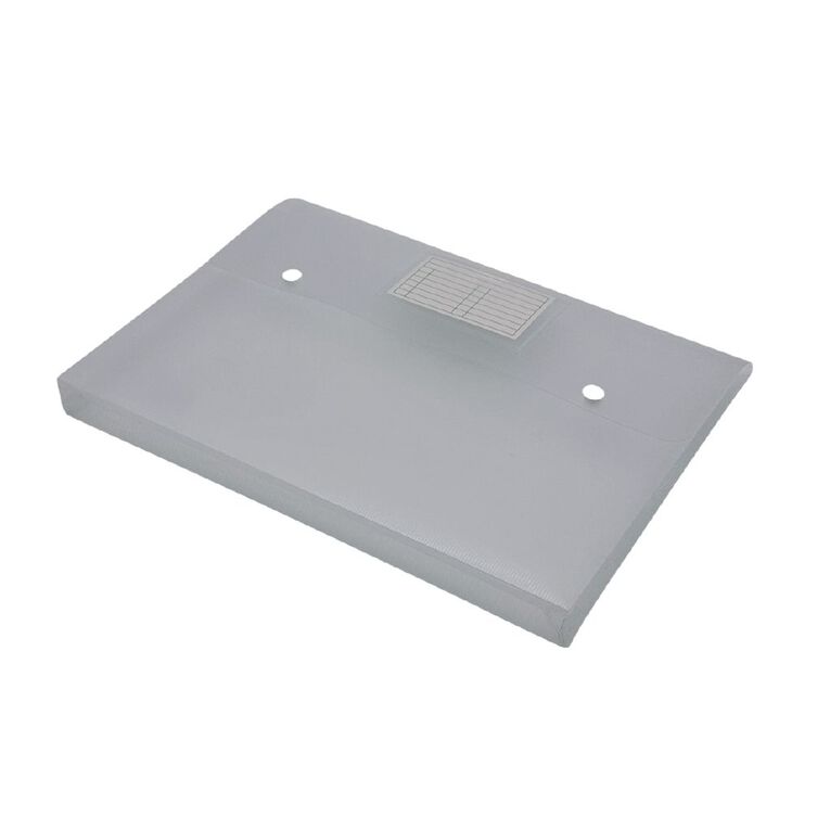 WS Gusset Dome Document Wallet Clear A4, , hi-res