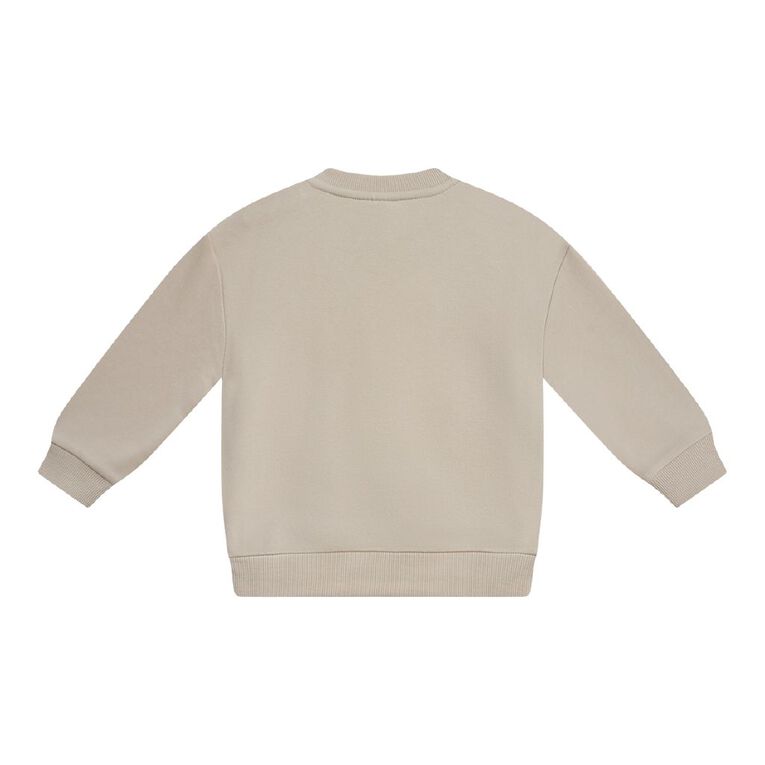 Young Original Babies' Plain Crew Sweatshirt, Brown Light, hi-res