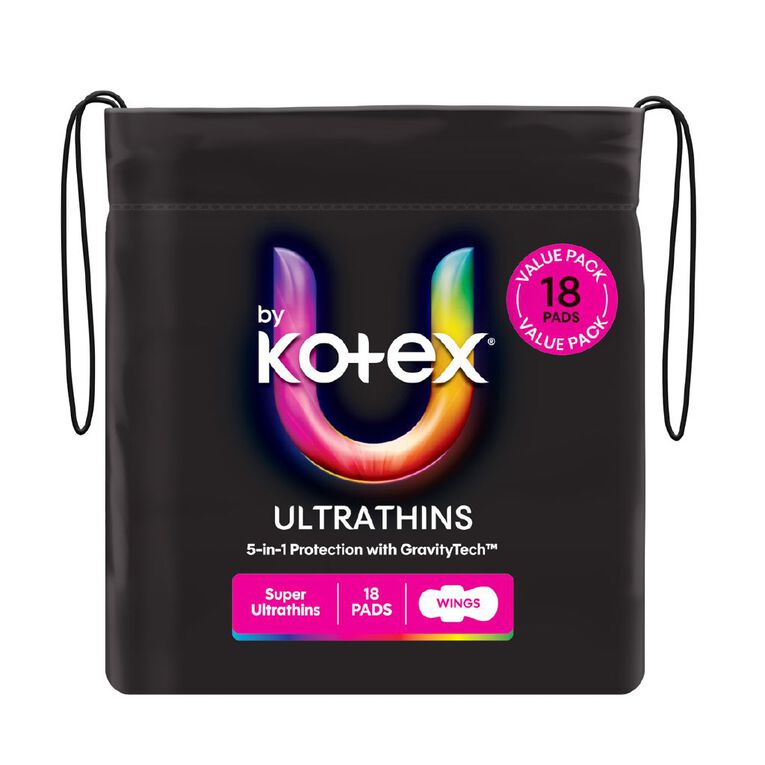 U By Kotex Feminine Pad Ultrathin Wing Super, , hi-res