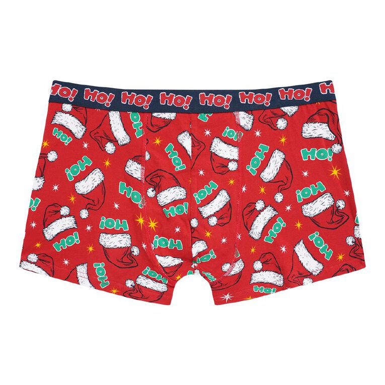 H&H Men's Printed Trunks, Red Mid, hi-res