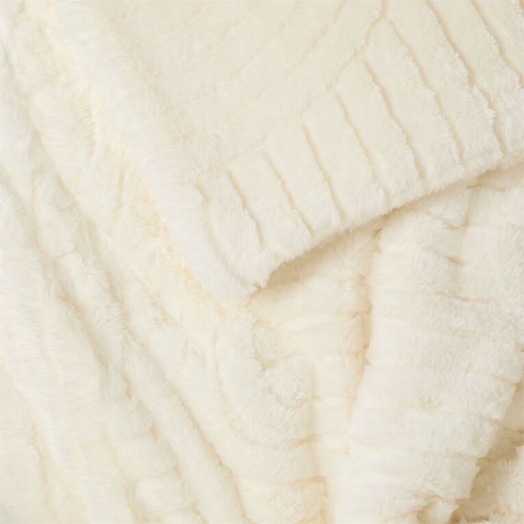 Living & Co Arch Throw Cream 127cm x 152cm, Cream, hi-res