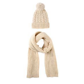 H&H Women's Beanie & Scarf Set