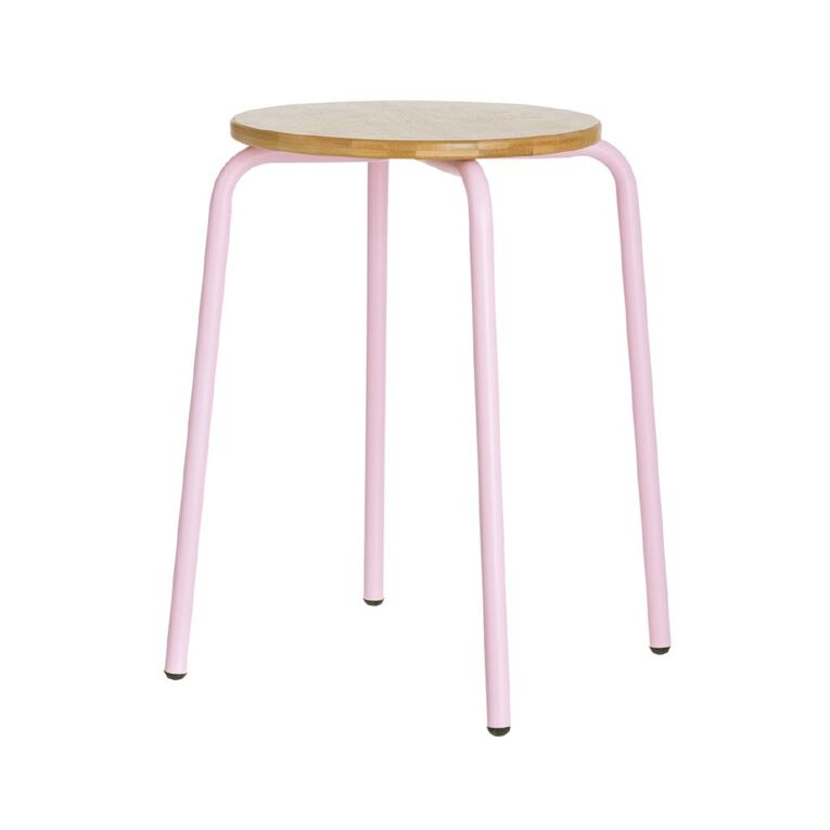 Living & Co Stool with Pink Legs Multi-Coloured, , hi-res
