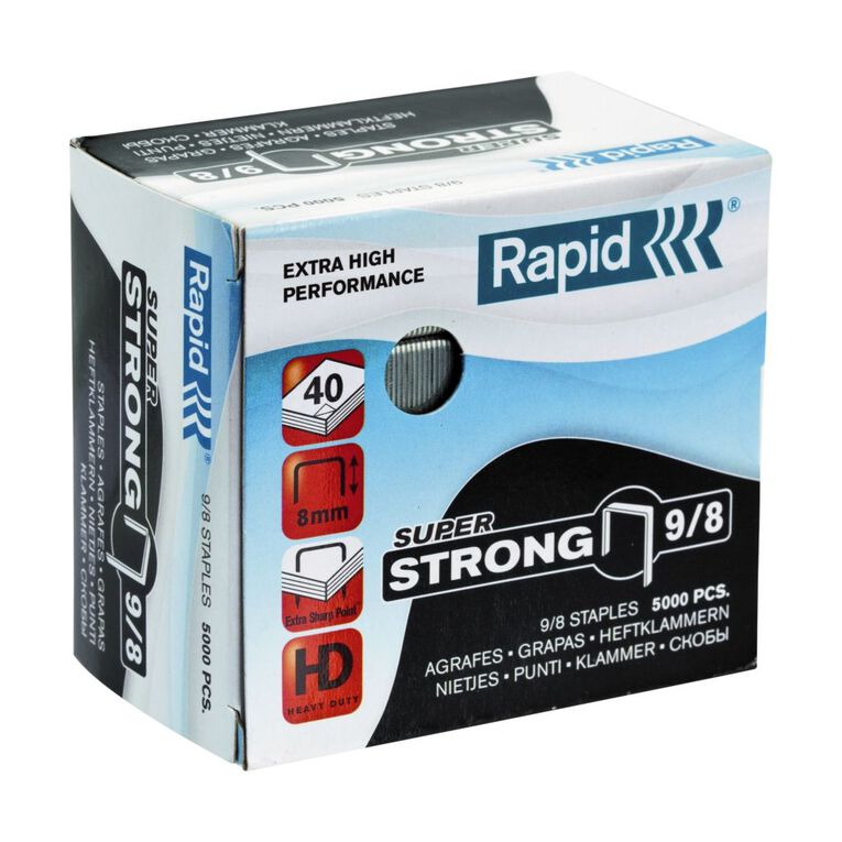 Rapid Staples 9/8 5000 Pack Silver, , hi-res
