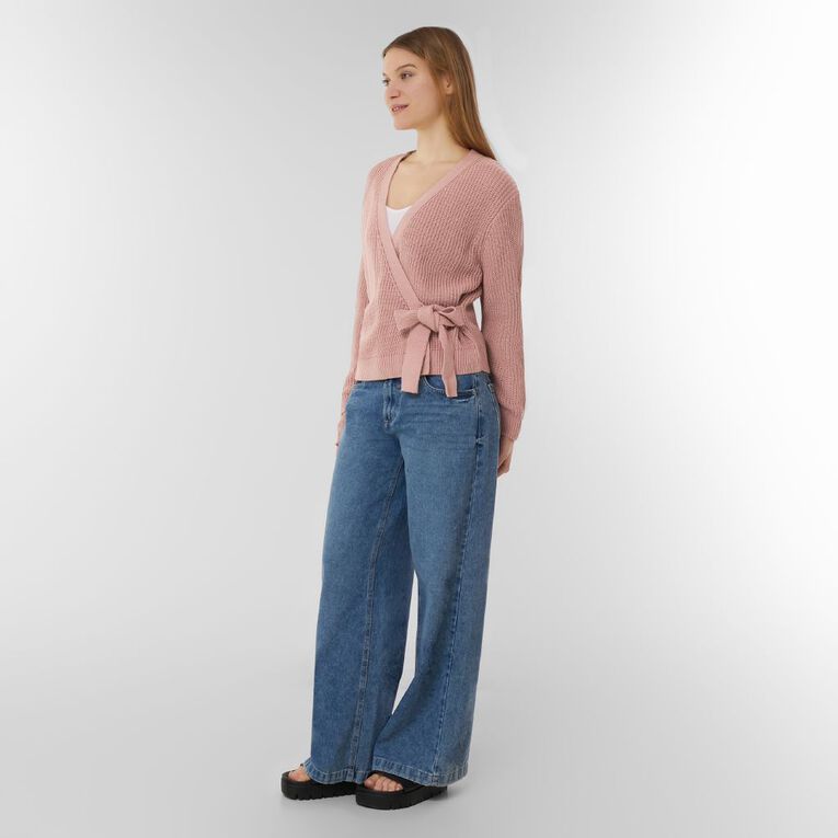 H&H Women's Wrap Cardigan, Pink Mid, hi-res