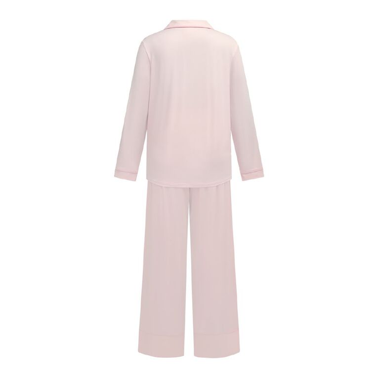 H&H Women's Comfy Button Up Pyjama Set, Pink Light, hi-res