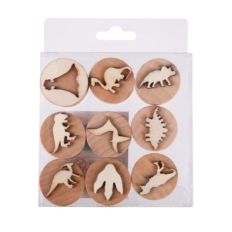 Kookie Wooden Round Stamp 9 Pack, , hi-res