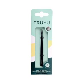 truyu slant tip tweezers black 1 each