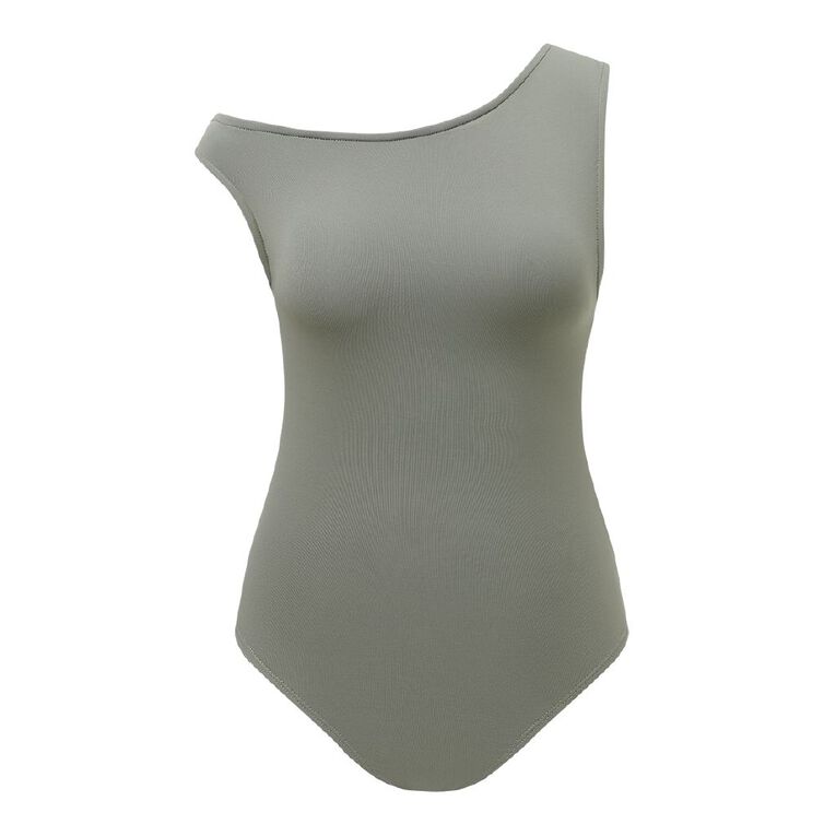 H&H Women's Contour Stretch Off Shoulder Bodysuit, Green Light, hi-res