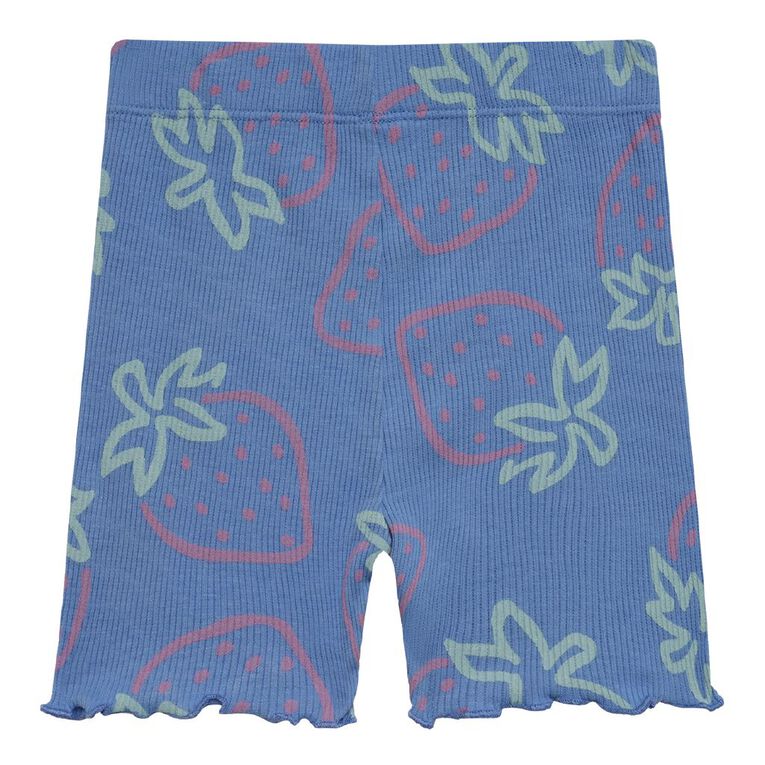 Young Original Toddler Printed Rib Bike Shorts, Blue Mid, hi-res