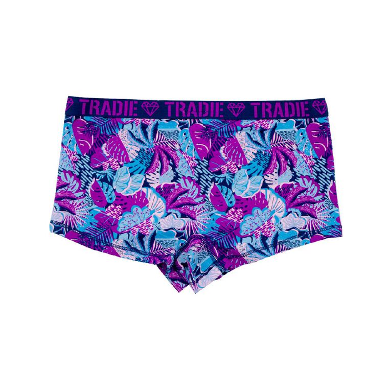 Tradie Girls' Shortie 2 Pack, Purple Mid, hi-res